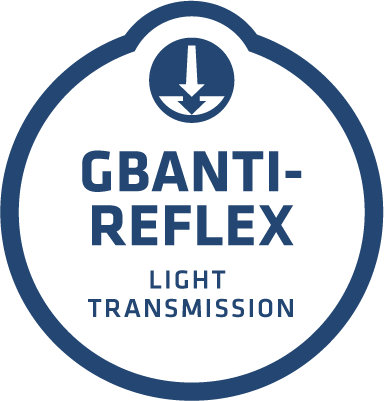 Logo GBantireflex antireflective coating for better transmission of transparent plastics